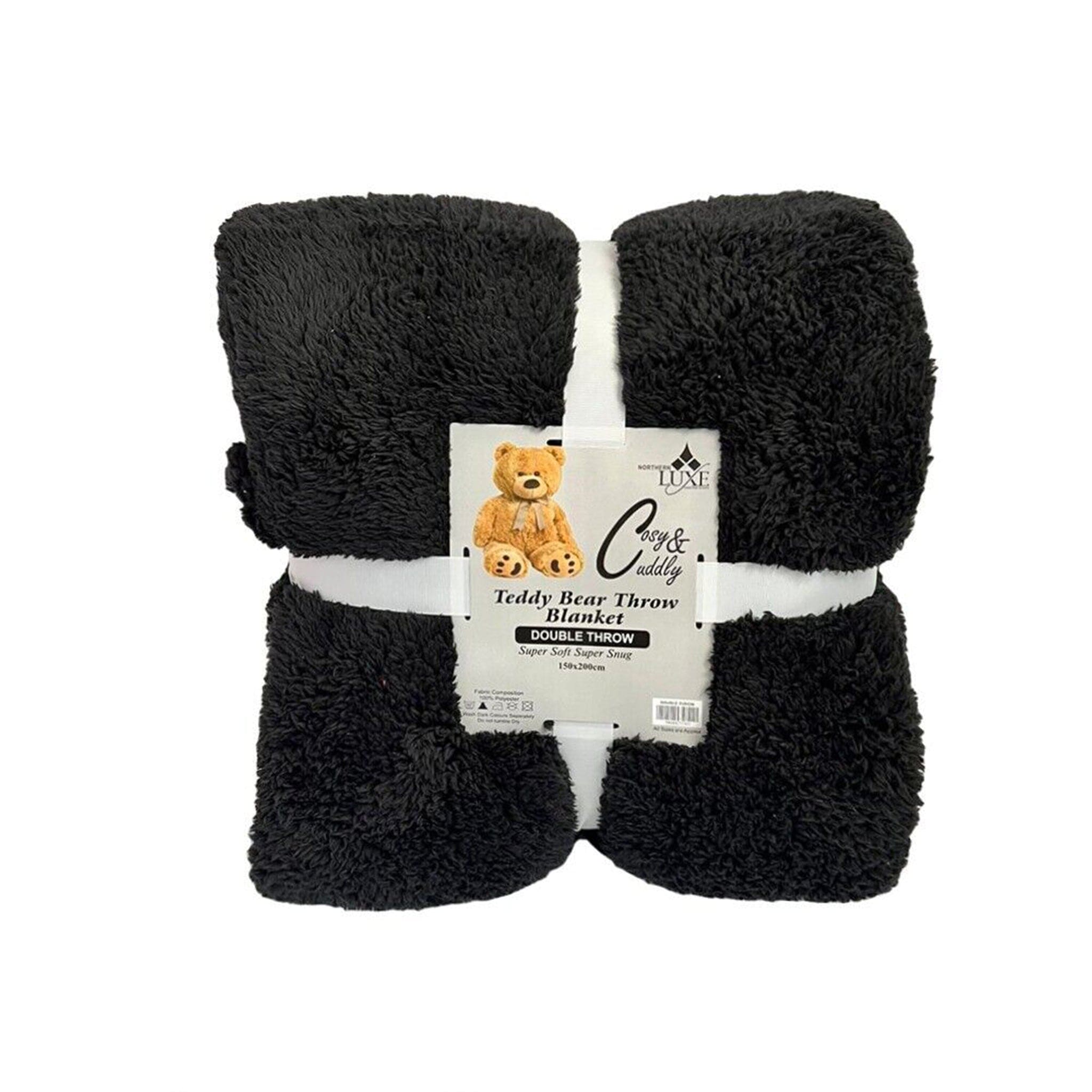 Luxury Teddy Fleece Throw Blanket, Genuine Teddy Bear Throw for Cozy W