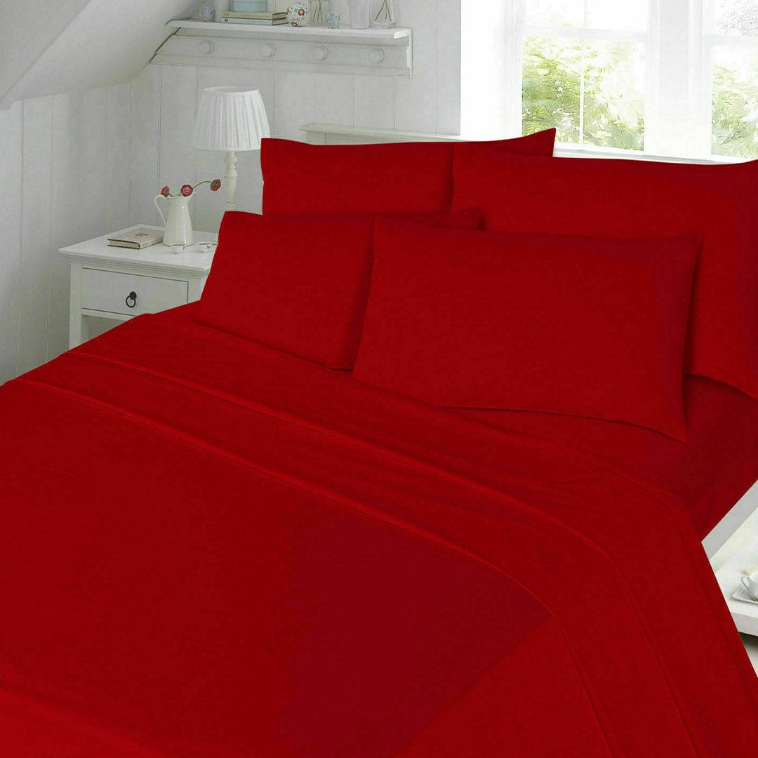 Luxury Extra Deep Flannelette Flat Sheets – Warm, Soft 100% Brushed Co
