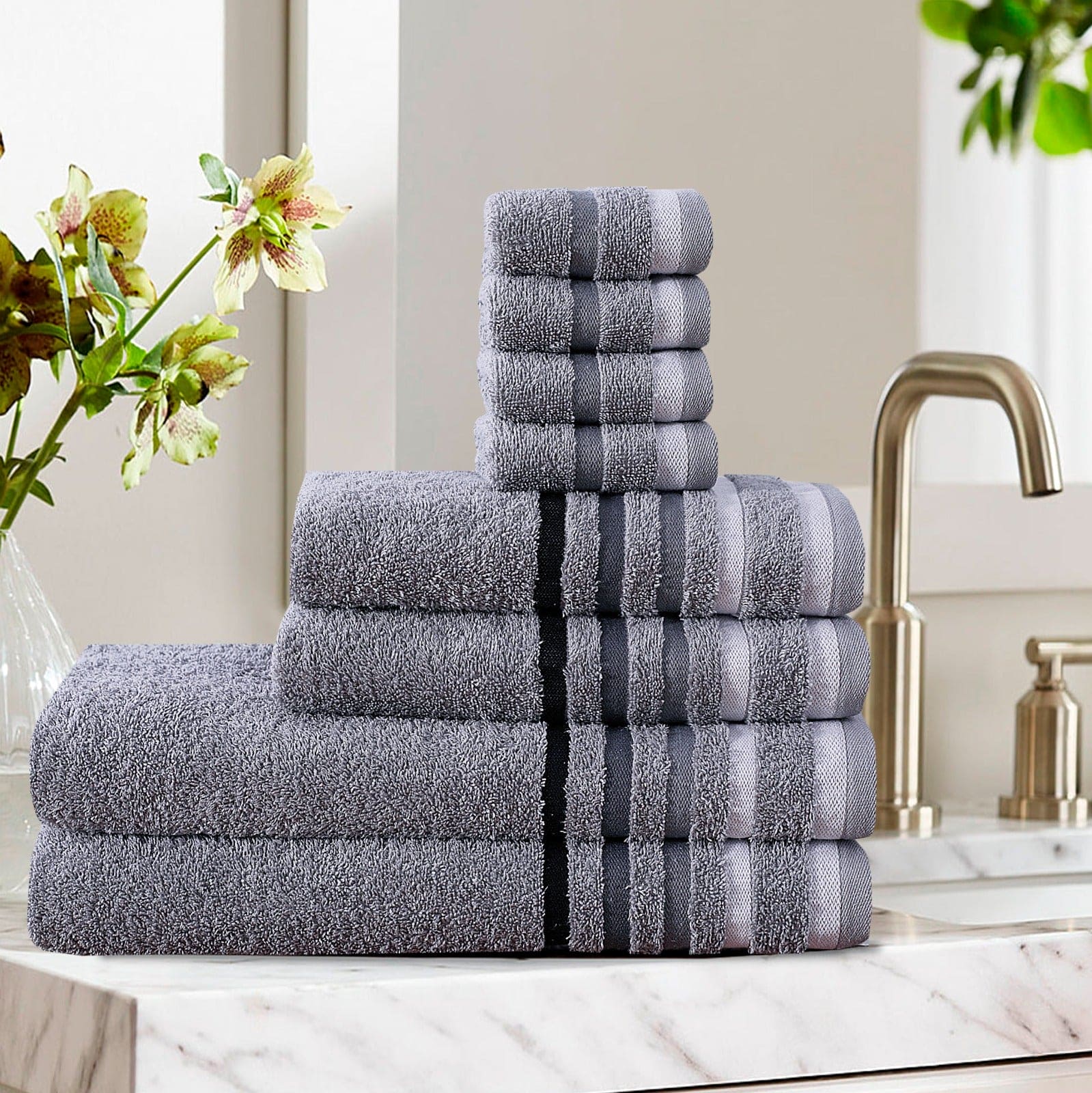 Luxury 8-Piece Towel Bale Set – 600 GSM Flossy Cotton - Cotton Haven