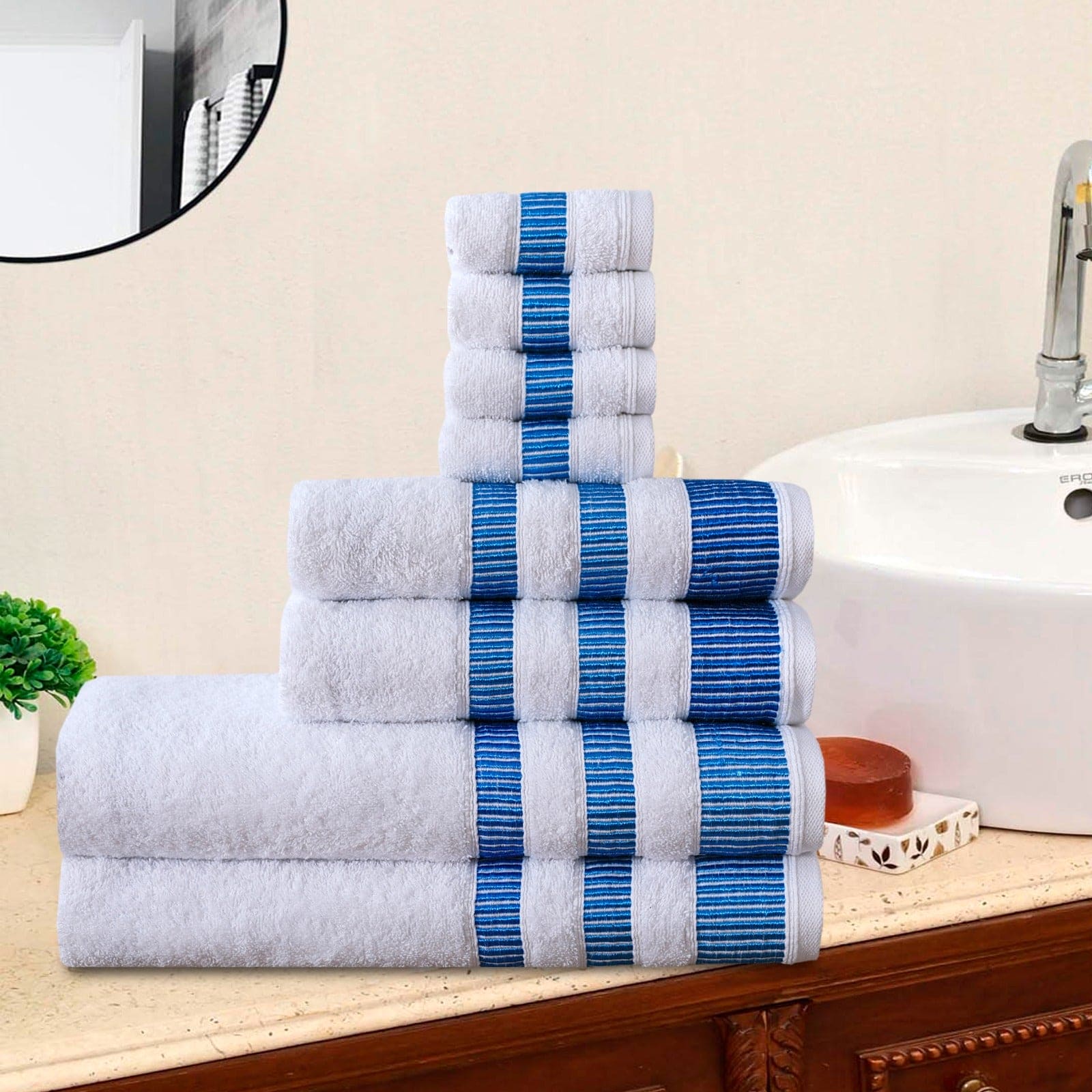 Luxury 8-Piece Towel Bale Set – 600 GSM Flossy Cotton - Cotton Haven