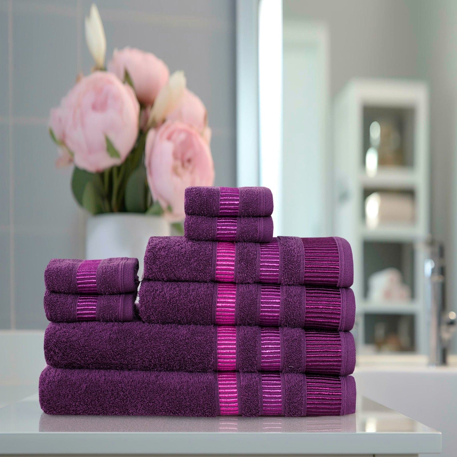 Luxury 8-Piece Towel Bale Set – 600 GSM Flossy Cotton - Cotton Haven