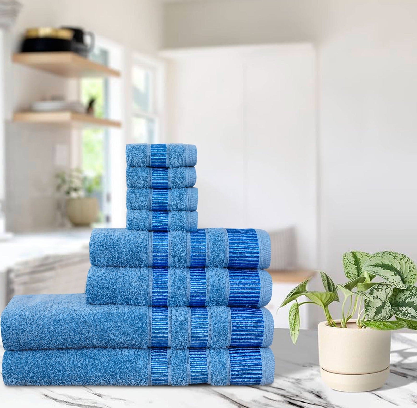 Luxury 8-Piece Towel Bale Set – 600 GSM Flossy Cotton - Cotton Haven
