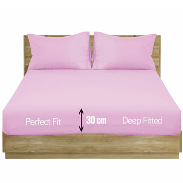 30CM Deep Full Fitted Polycotton Bed Sheet – Premium Extra Deep Fitted Bedding – Cotton Haven