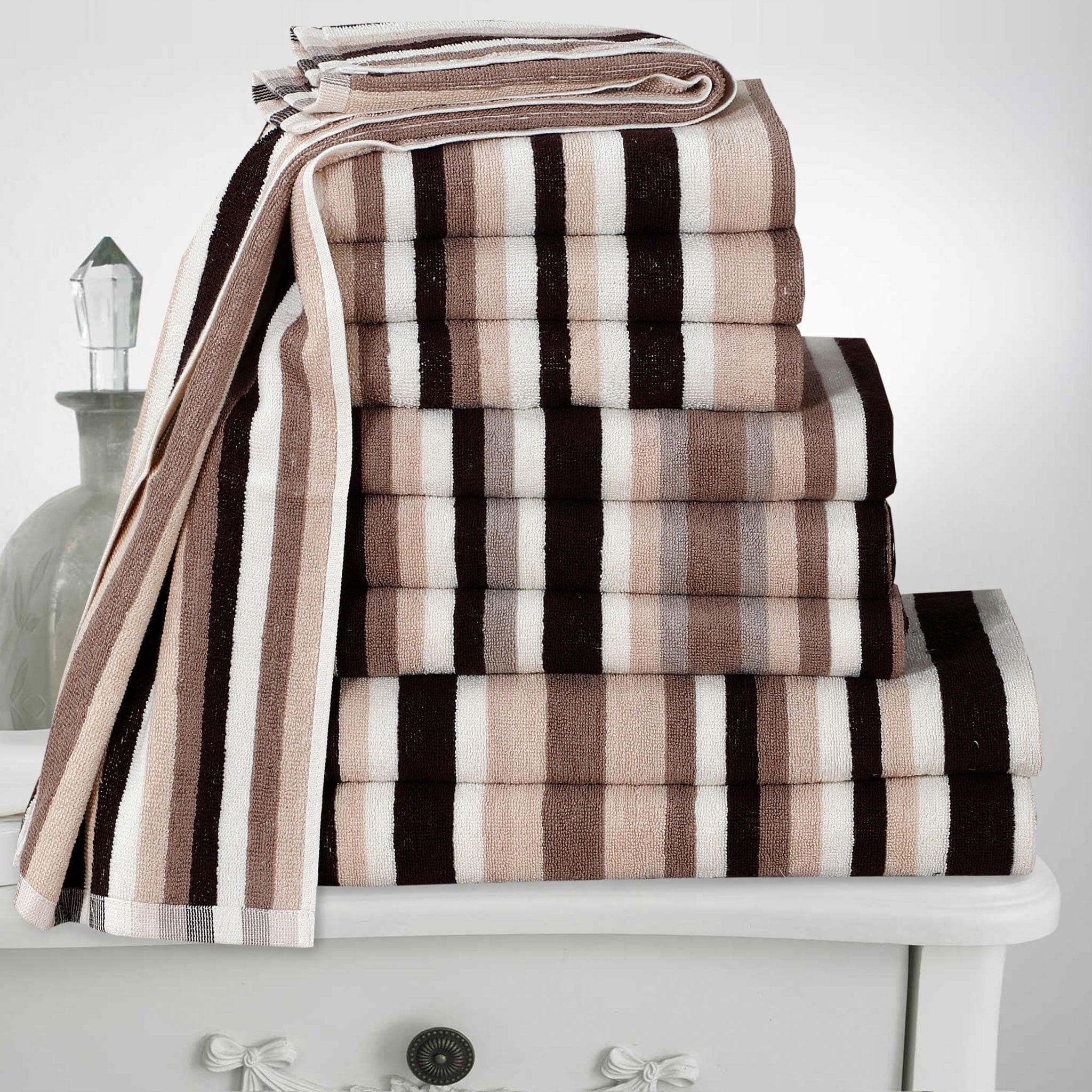 Northren Luxe Royal Victorian Stripe Bath Towel Set – 550 GSM, 100% Cotton Luxury Towels; Best Bath Towels on Sale, Inspired by Sheridan & Waffle Designs – Cotton Haven