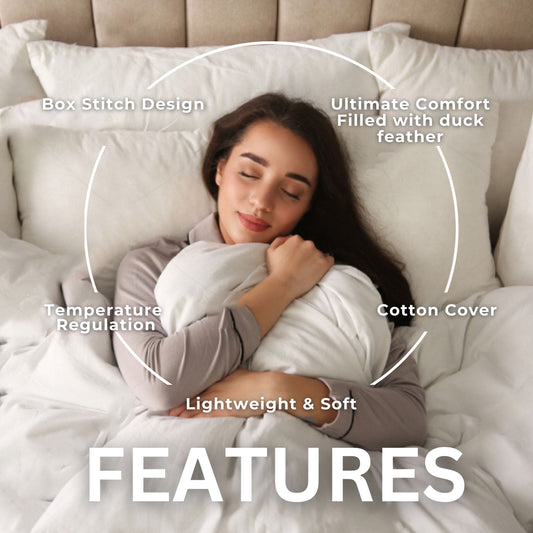 Hotel-Quality Duck Feather & Down Duvet Quilt – All Sizes & King-Size Options, 13.5 & 15 TOG | Extra Warm, Anti-Allergic Luxury Bedding – Cotton Haven