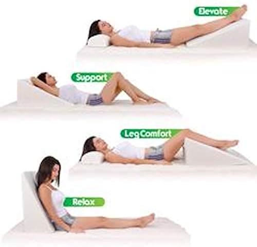 Reclining Orthopedic Hybrid Foam Wedge Pillow for Greater Comfort with Zip Cover- Cotton Haven