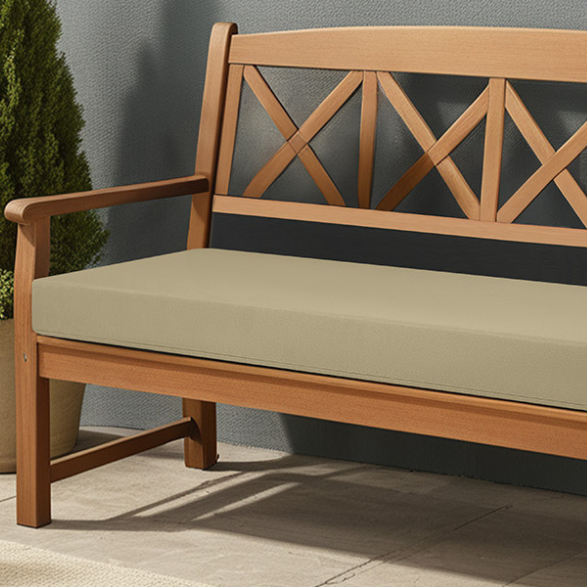 OUTDOOR 2 3 4 SEATER BENCH PAD WATERPROOF FABRIC GARDEN FURNITURE SEAT CUSHION - COTTON HAVEN