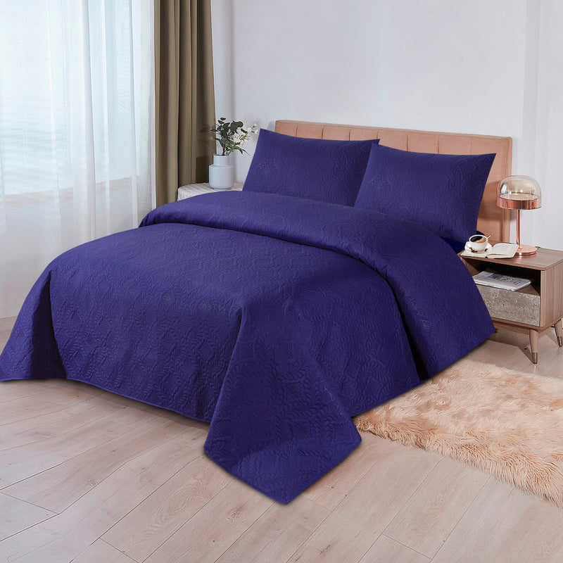 Pinsonic Solid Colour Bed Spreads Double King with Sheet Optional- Cotton Haven