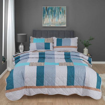 Premium Patchwork Bedspread 3-Piece Set | Timeless Elegance and Comfort - Cotton Haven