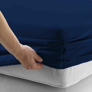 4ft Small Double Deep Fitted Sheet – Premium Cotton-Rich Percale Bedding for a Snug, Wrinkle-Resistant Fit – Cotton Haven