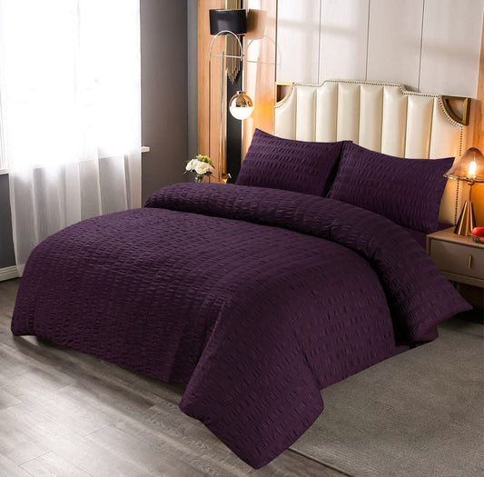 Seersucker Duvet Cover Set | Stylish, Non-Iron & Easy-Care Polycotton Bedding - Cotton Haven