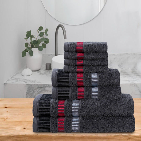 Luxury 600GSM Cotton Towel Set - 8-Piece Bale - Cotton Haven